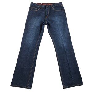 Linea Uomo Jeans Men's 38x34 Dark Wash‎ Relaxed Straight Fit EUC LN RN 99641